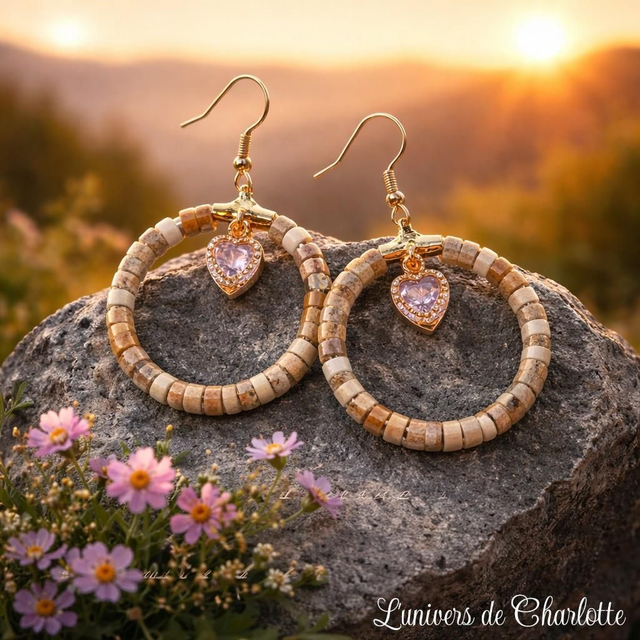 Boucles d'oreilles "Agate crazy lace" BO-182