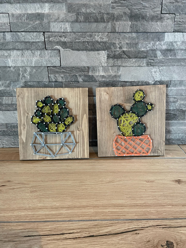 Duo art filaire cactus