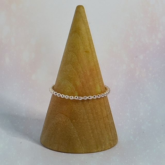 Silver Beaded Stacking Ring