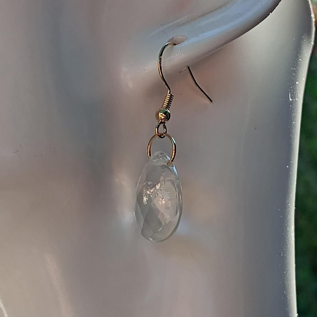 Clear Quartz Gold Earrings