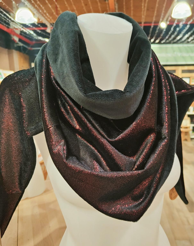 Chèche chaude velours rouge 