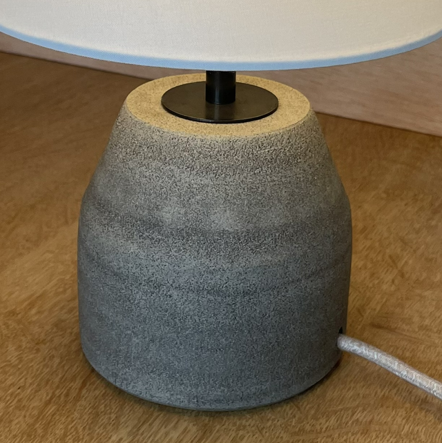 Stone Grey Unglazed Small Lamp Base