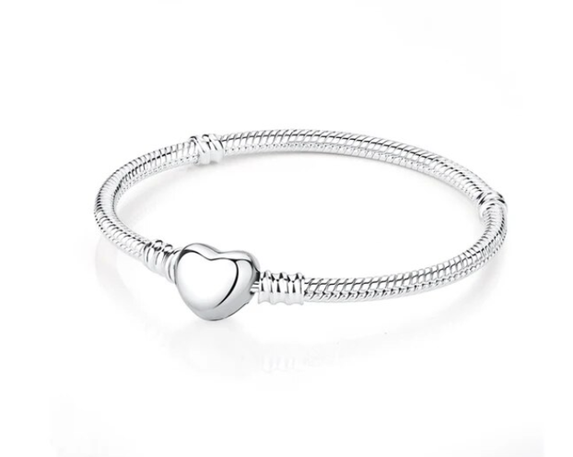 Brazalete Flexible Charms Cierre Corazón 