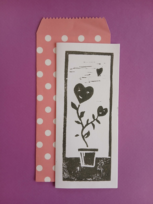 Carte motif pot de fleur