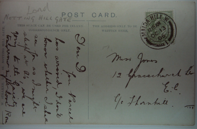 Pembridge Square and Gardens, London, W. Straker Ltd. Postcard. Posted 1906. Our Ref: A308