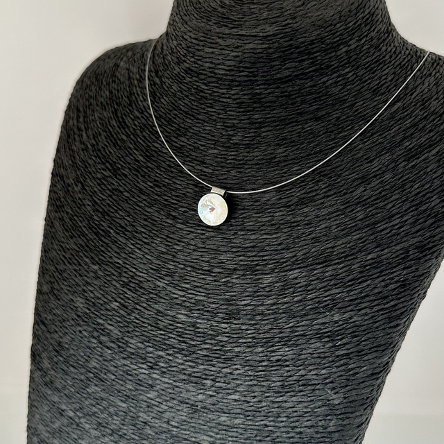 Solitär RIVOLI 12 an Edelstahlreifen, Light Grey Delite Creme