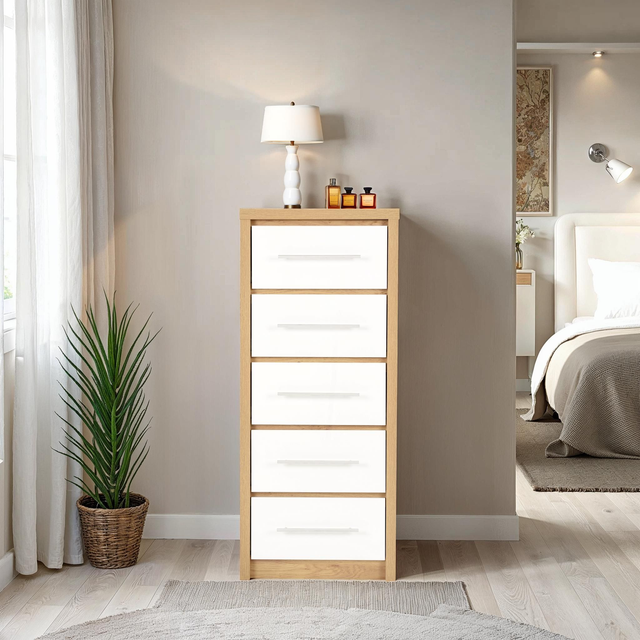 Seville 5 Drawer Narrow Chest