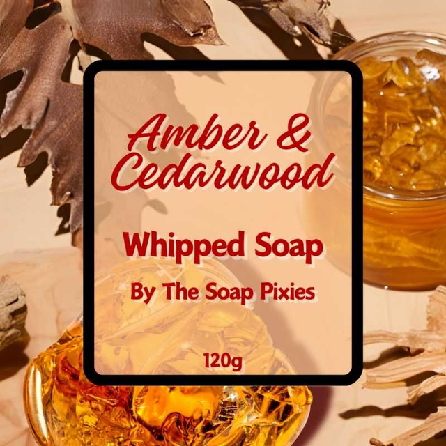 Amber &amp; Cedarwood Whipped Soap (120g)