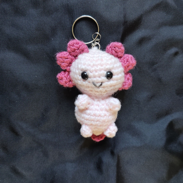 Porte-clés axolotl au crochet