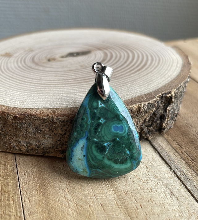 Pendentif MALACHITE / CHRYSOCOLLE Goutte