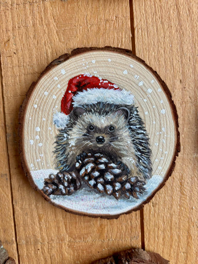 💙" Choupisson " - peinture rondin 8 cm (pin)