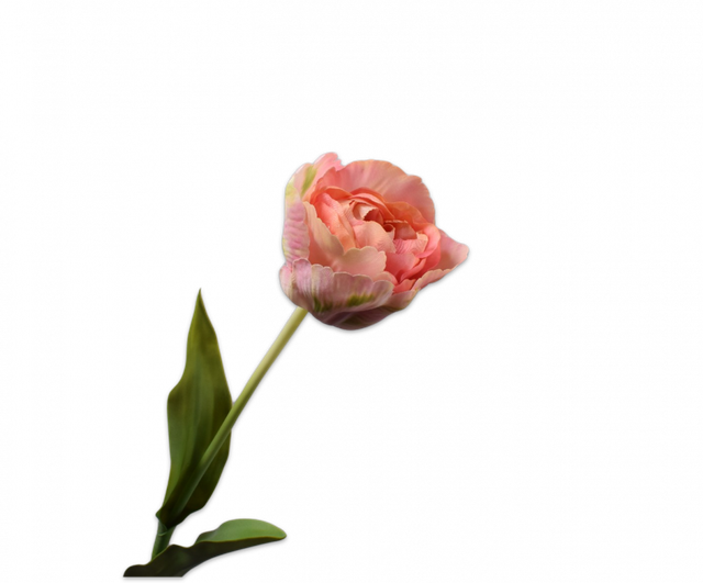 Silk-Ka Tulp Steel Roze Groen 84cm