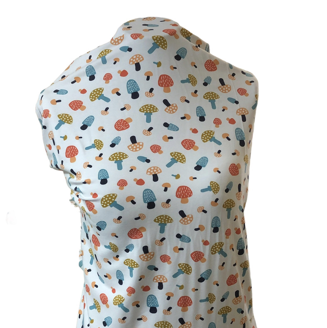 Colourful Mushrooms Jersey Fabric