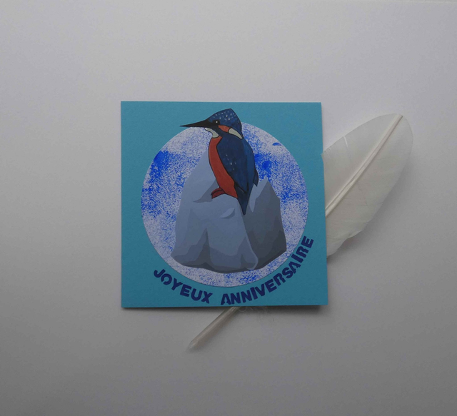 La carte au martin-pêcheur d'anniversaire