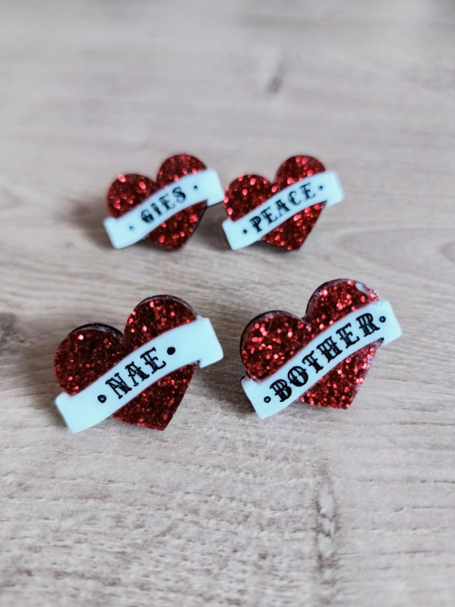 Nae Bother acrylic glitter studs