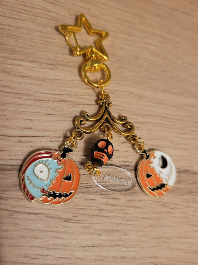 Accroch-clés doré - Jack &amp; Sally bag charm
