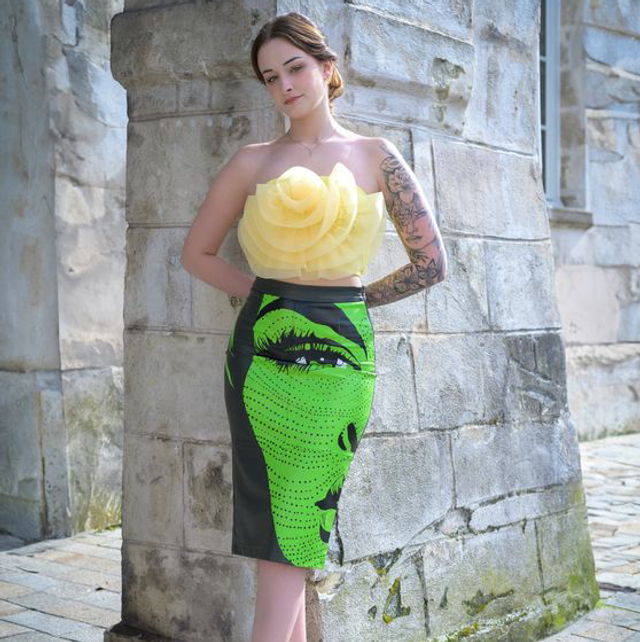 Jupe en cuir/Leather skirt