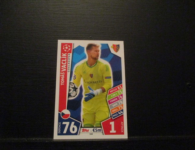 Tomas Vaclik - UEFA Champions League Match Attax 2017/18 Original Trading Card #308