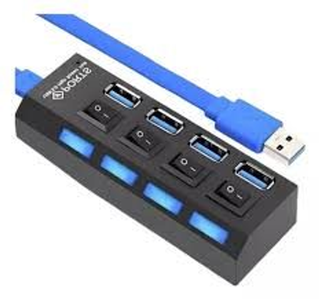 Tira De Extensão De Hub Usb 3.0 7 Portas Com Interruptor Seletor Pc Externo Hd Pendrive