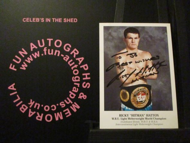 Ricky 'Hitman' Hatton Authentic Autographed 6x4 Card (Personalised To Jo)