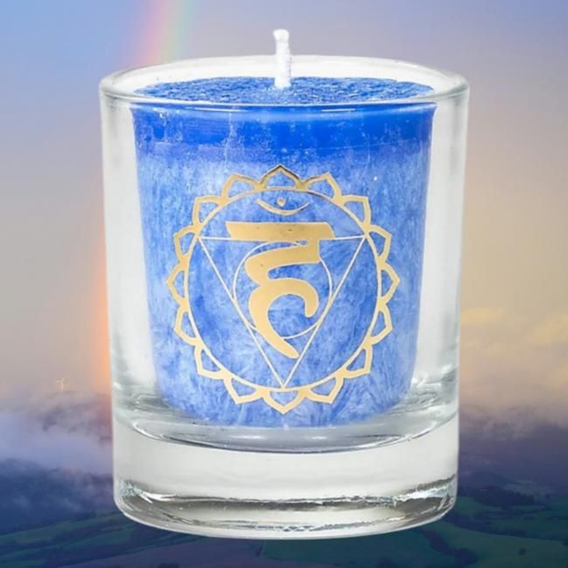 Bougie votive 5 &quot;Vishuddha&quot; chakra de la gorge