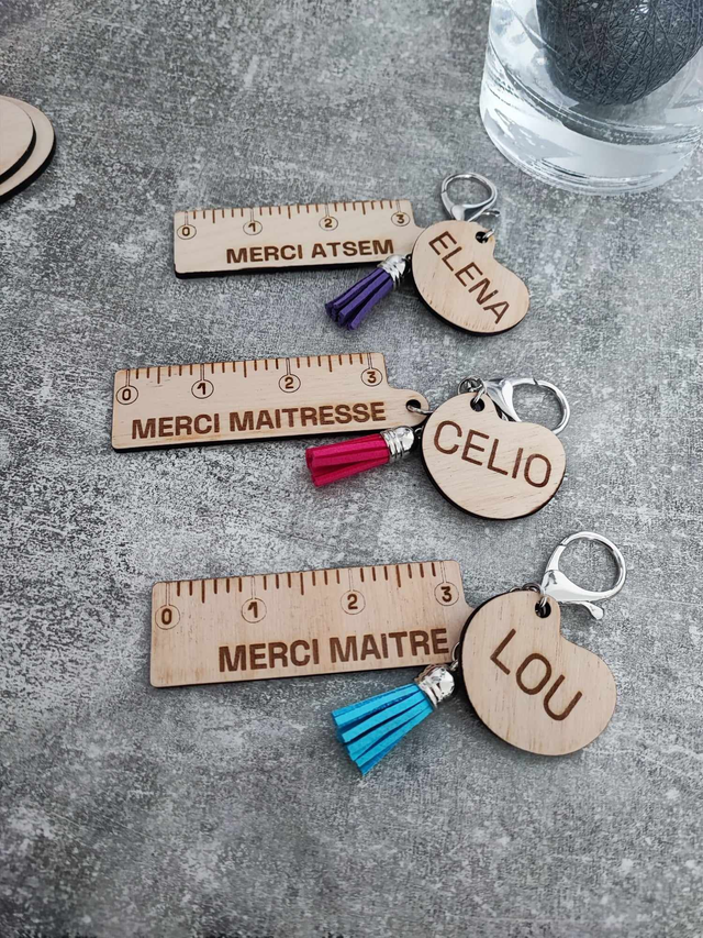 Porte clé "Maitresse, Maitre, Atsem, Nounou"