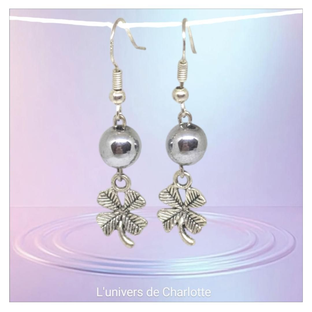 Boucles d&#039;oreilles &quot;Hématite&quot; BO-077