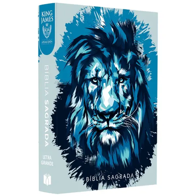Bíblia Sagrada Leão Azul | KJA | Letra Maior | Capa Dura