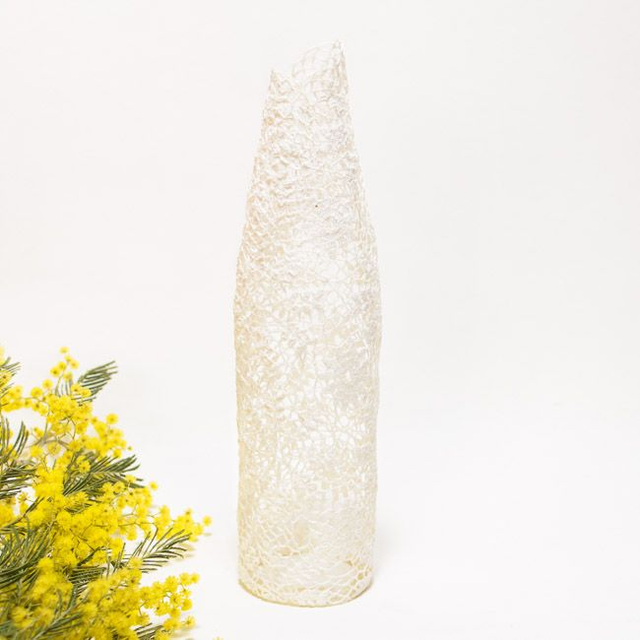 Bouteille dentelle blanche