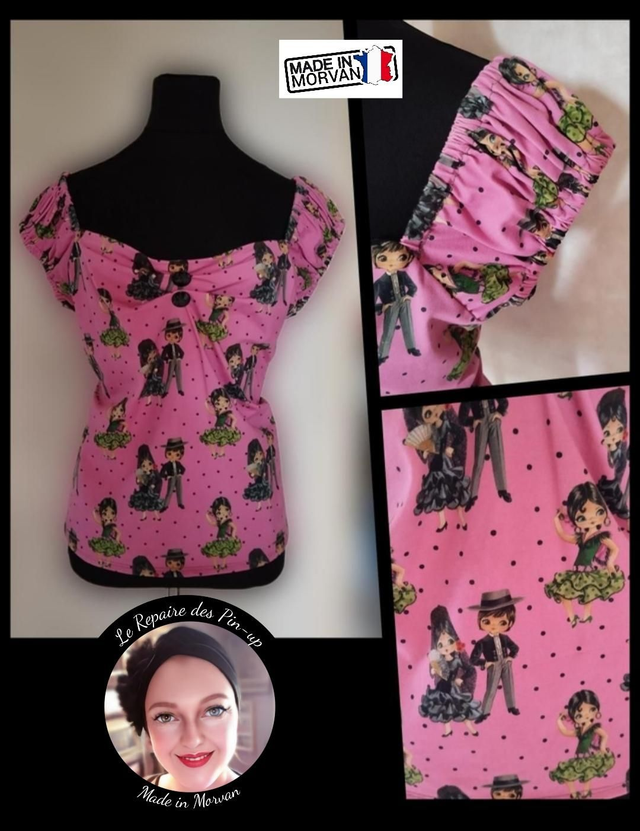 Blouse Lily Modèle L&#039;espagnol T46/50 ( Lily blouse model L&#039;Espagne size 18/22 )