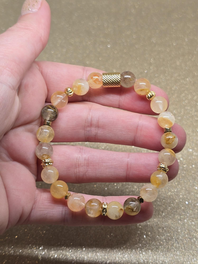 Bracelet Quartz Hématoïde jaune 0,8 cm