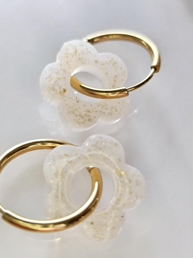 CREOLES EDEN BLANC NACRE & ECLATS DORES