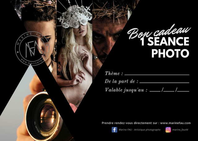 Carte Cadeau - Shooting Photo - " Séance BOUDOIR" à offrir