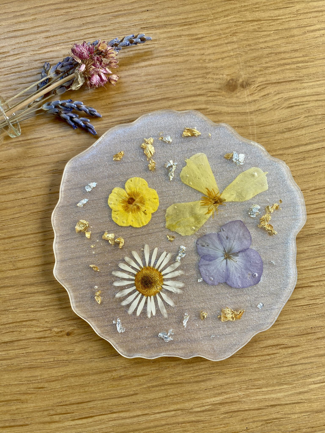 Sous verre géode - fleurs