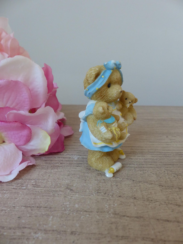 Maman Ours en Résine Cherished Teddies , félicitations ce sont des jumeaux, édition limitée Enesco, collection ours, cadeau maman naissance
