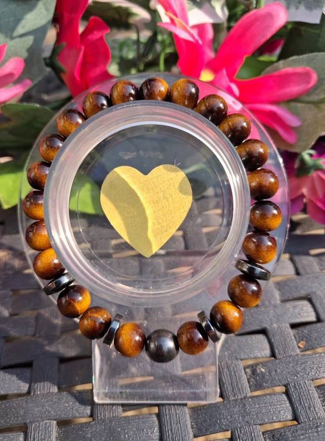  Bracelet résine imitation Œil de Tigre 