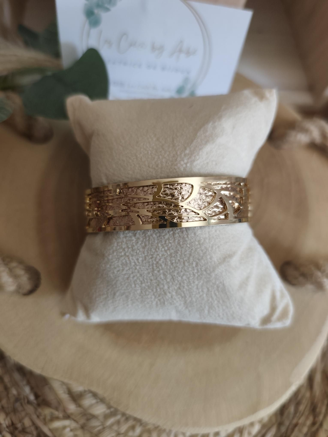 BRACELET "ETIENNETTE" ACIER INOXY GOLD/ SIMILI GOLD/NOIR REVERSIBLE 0000949