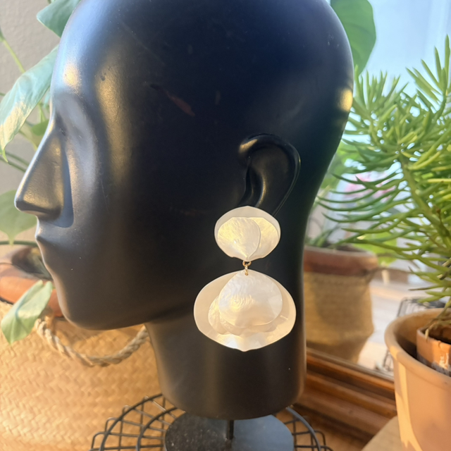 Pendientes pétalos de rosa 