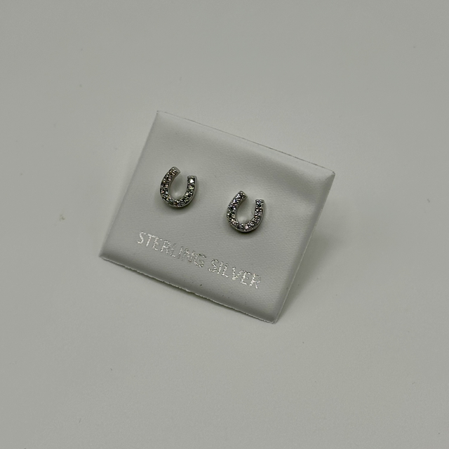 CZ Diamond Horseshoe Earrings