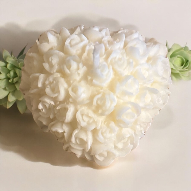 Bougie coeur blanc