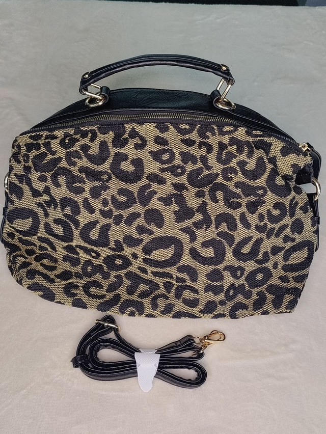 Sac porté main léopard avec double poche