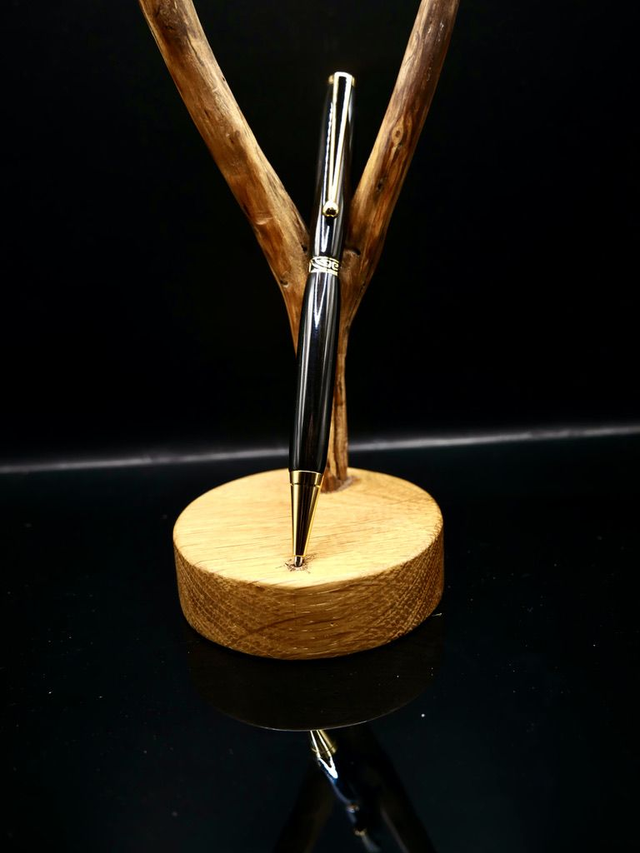 Stylo art deco Or Ebene du Gabon