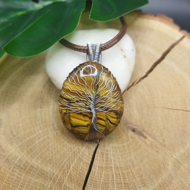 Pendentif Arbre de vie Oeil de tigre
