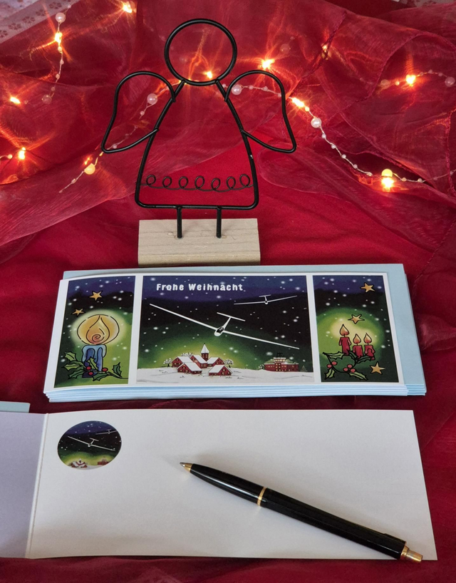 Weihnachtskarte Segelflug "Winterhimmel"