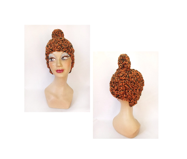Bonnet femme pop laine orange 