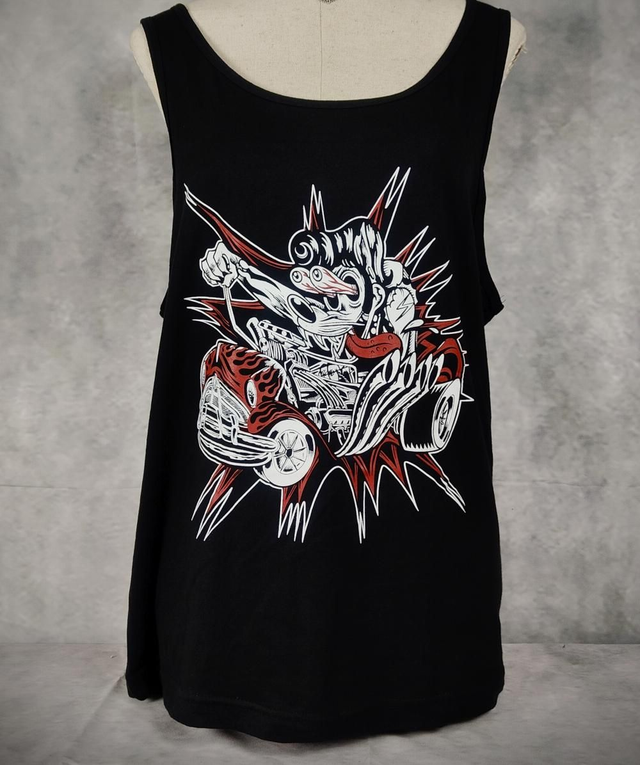 T-shirt Tank &quot;Hot Rod Lupo&quot; Black