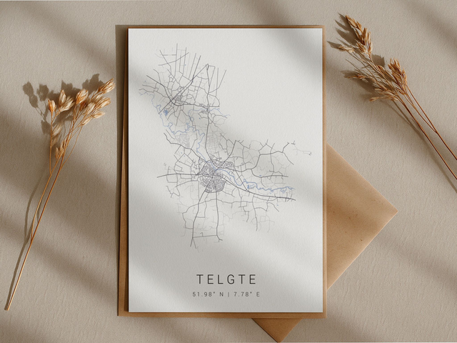Telgte Stadtkarte | Druck | Postkarte