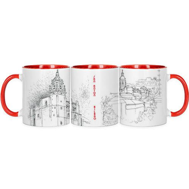 Taza San Anton II (interior y asa roja)