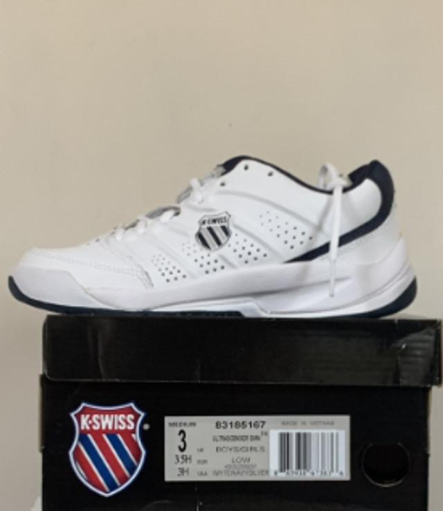 K-Swiss Ultrascendor Omni Low - White, Navy, Silver - Boys/Girls UK Size 3