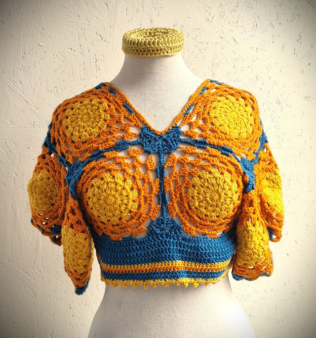 Granny Square Crochet Cropped Top